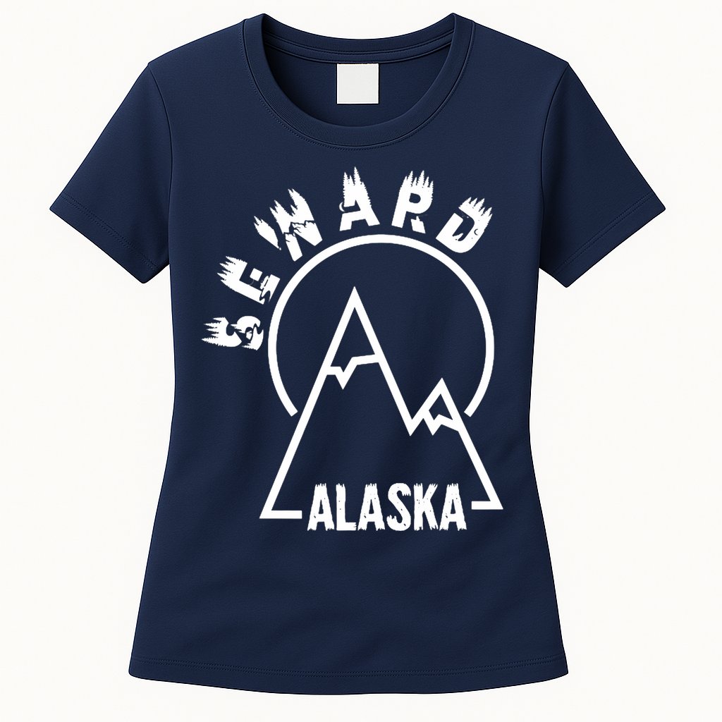 Seward Alaska State / Vintage Mountain Design Seward, AK Womens T-Shirt