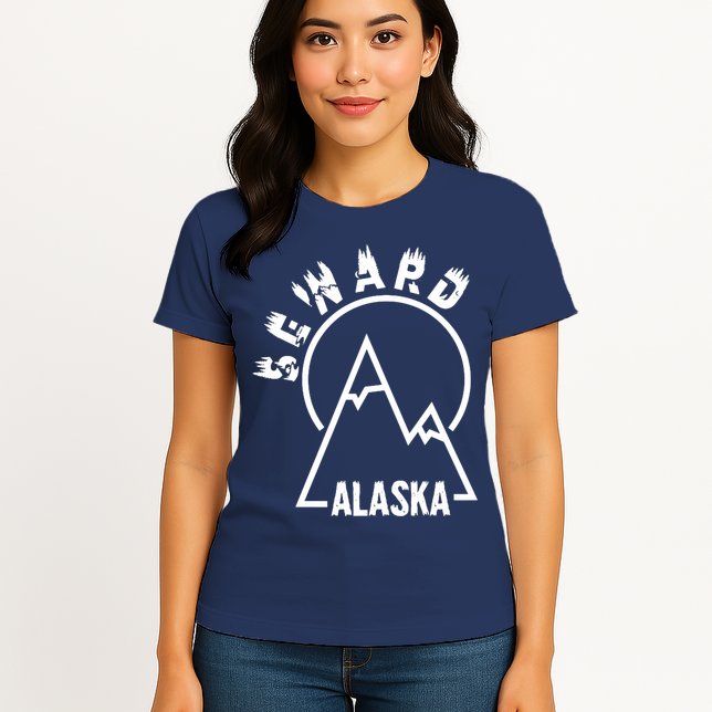 Seward Alaska State / Vintage Mountain Design Seward, AK Womens T-Shirt