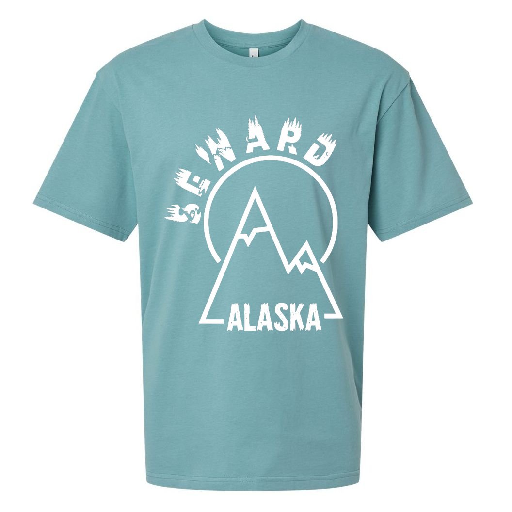 Seward Alaska State / Vintage Mountain Design Seward, AK Sueded Cloud Jersey T-Shirt