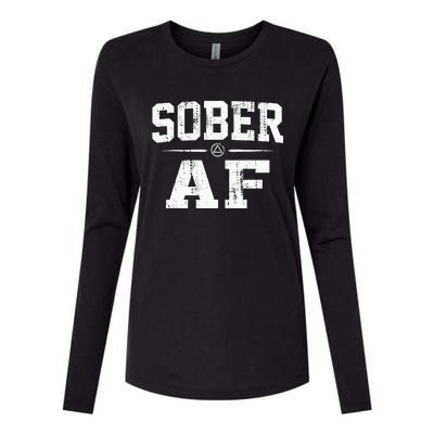 Sober AF Sobriety AA Alcoholics Anonymous Recovery Addiction Womens Cotton Relaxed Long Sleeve T-Shirt