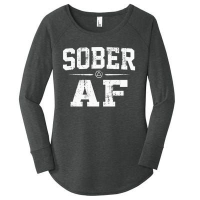 Sober AF Sobriety AA Alcoholics Anonymous Recovery Addiction Women's Perfect Tri Tunic Long Sleeve Shirt