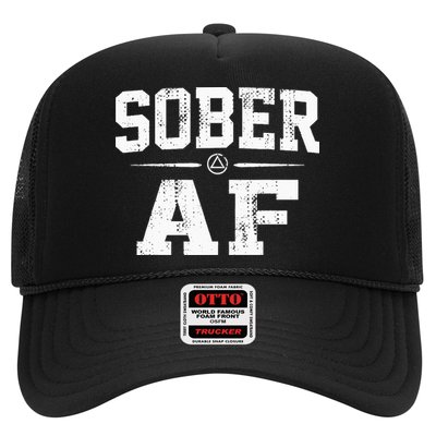 Sober AF Sobriety AA Alcoholics Anonymous Recovery Addiction Trucker Hat