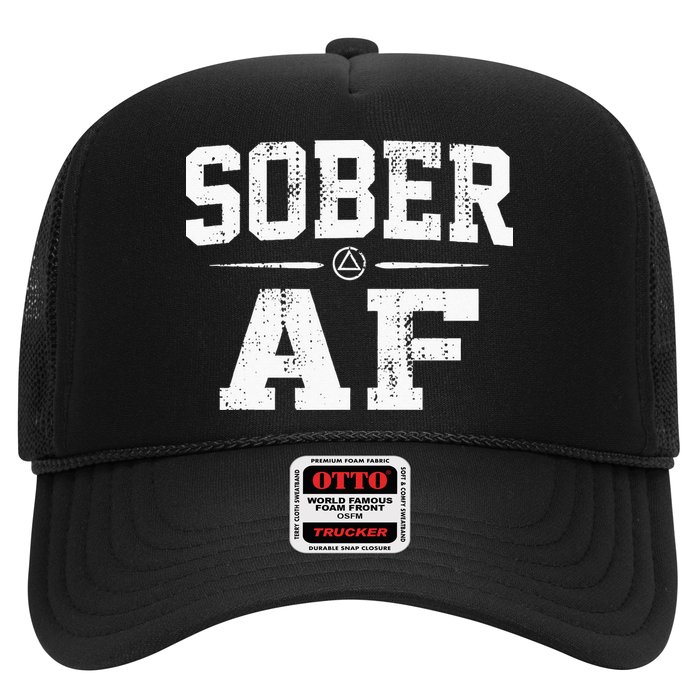 Sober AF Sobriety AA Alcoholics Anonymous Recovery Addiction Trucker Hat