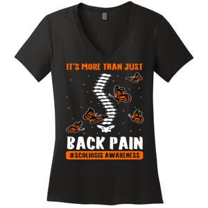 Scoliosis Awareness Spinal Deformity Orthopedic Scoliometer Women's V-Neck T-Shirt