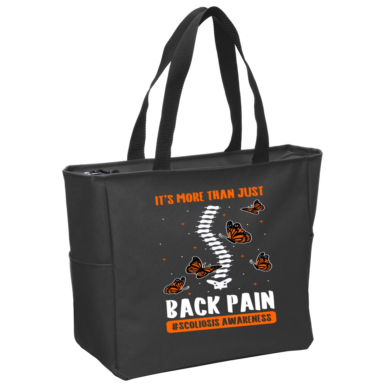 Scoliosis Awareness Spinal Deformity Orthopedic Scoliometer Zip Tote Bag