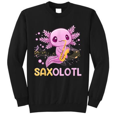 Saxolotl Adorable Saxophone Playing Funny Axolotl Gift Girls Sweatshirt