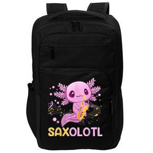 Saxolotl Adorable Saxophone Playing Funny Axolotl Gift Girls Impact Tech Backpack