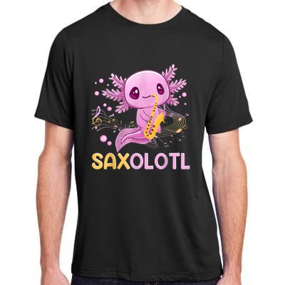 Saxolotl Adorable Saxophone Playing Funny Axolotl Gift Girls Adult ChromaSoft Performance T-Shirt