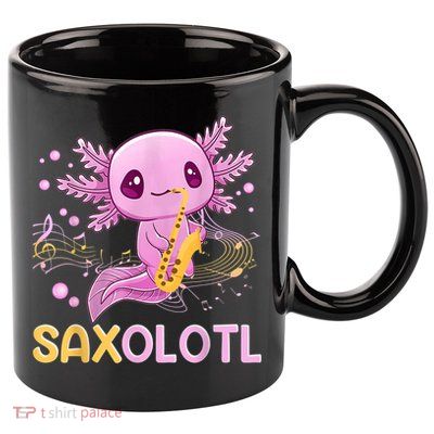 Saxolotl Adorable Saxophone Playing Funny Axolotl Gift Girls 11oz C Handle Ceramic Mug