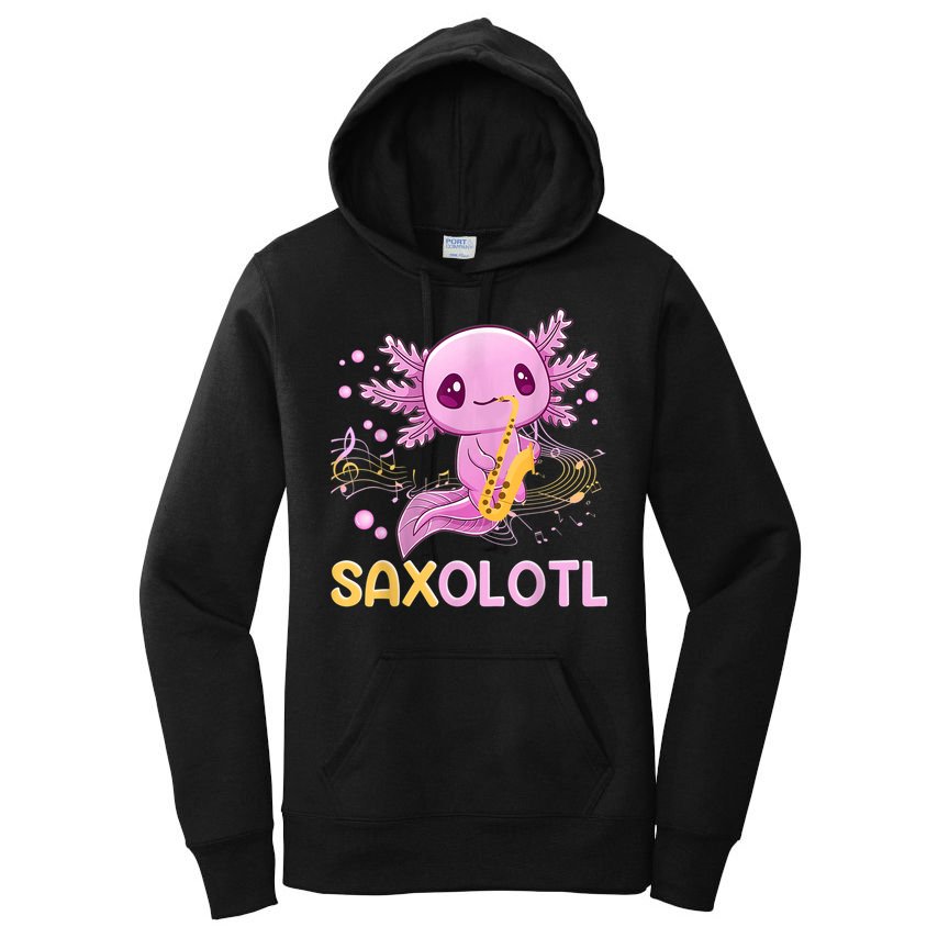 Saxolotl Adorable Saxophone Playing Funny Axolotl Gift Girls Women's Pullover Hoodie
