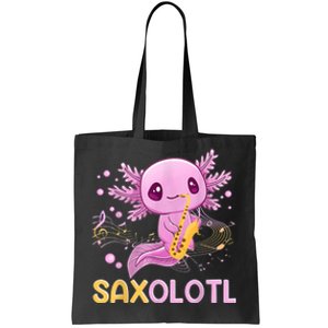 Saxolotl Adorable Saxophone Playing Funny Axolotl Gift Girls Tote Bag