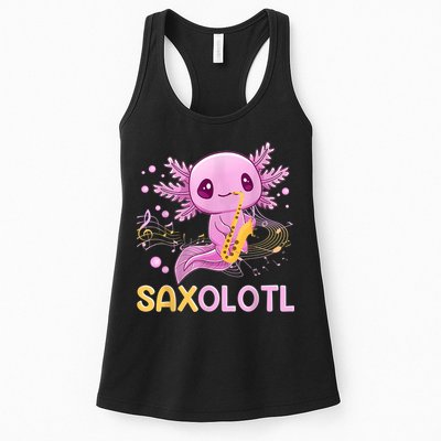Saxolotl Adorable Saxophone Playing Funny Axolotl Gift Girls Womens Tank Top