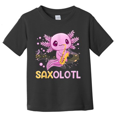 Saxolotl Adorable Saxophone Playing Funny Axolotl Gift Girls Toddler T-Shirt
