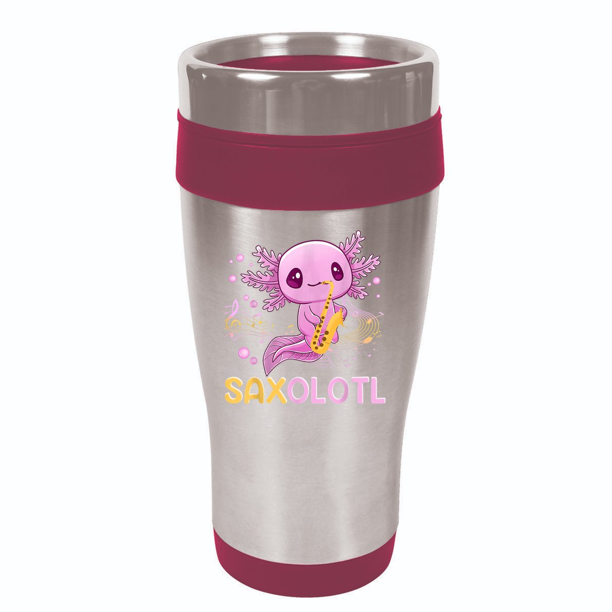 Saxolotl Adorable Saxophone Playing Funny Axolotl Gift Girls 16oz Travel Tumbler