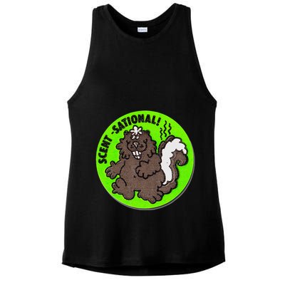 Scratch And Sniff Sticker Skunk Scentsational Ladies PosiCharge Tri-Blend Wicking Tank