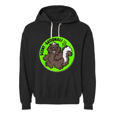 Scratch And Sniff Sticker Skunk Scentsational Garment-Dyed Fleece Hoodie