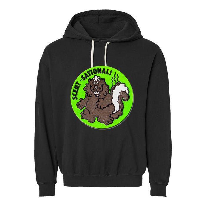 Scratch And Sniff Sticker Skunk Scentsational Garment-Dyed Fleece Hoodie