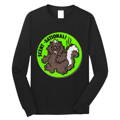 Scratch And Sniff Sticker Skunk Scentsational Long Sleeve Shirt