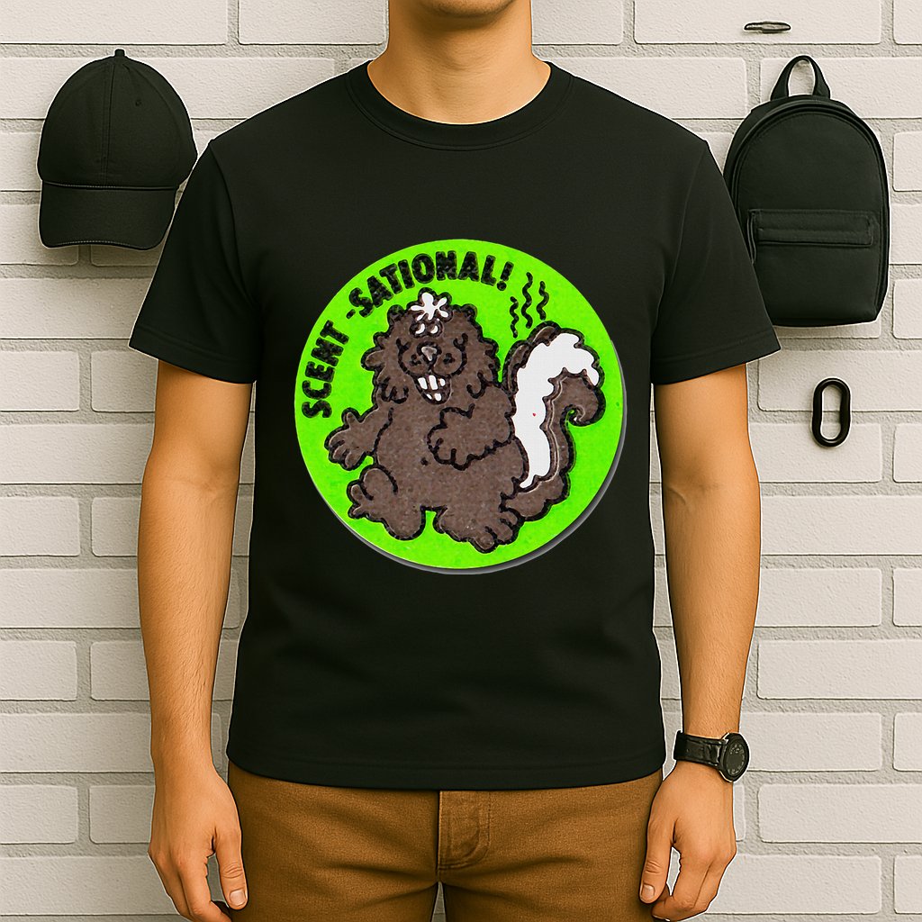 Scratch And Sniff Sticker Skunk Scentsational T-Shirt
