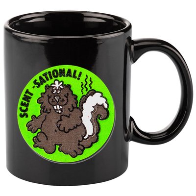 Scratch And Sniff Sticker Skunk Scentsational 11oz C Handle Ceramic Mug