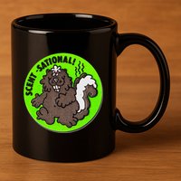 Scratch And Sniff Sticker Skunk Scentsational 11oz C Handle Ceramic Mug