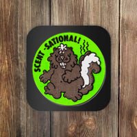 Scratch And Sniff Sticker Skunk Scentsational Coaster