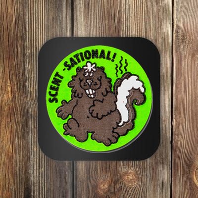 Scratch And Sniff Sticker Skunk Scentsational Coaster