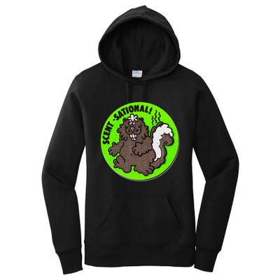 Scratch And Sniff Sticker Skunk Scentsational Women's Pullover Hoodie