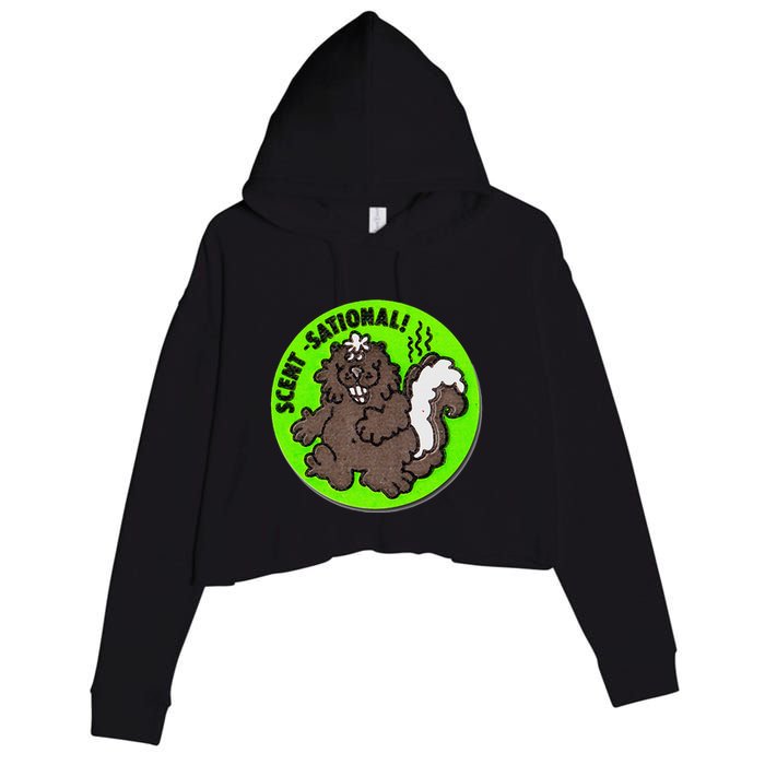 Scratch And Sniff Sticker Skunk Scentsational Crop Fleece Hoodie