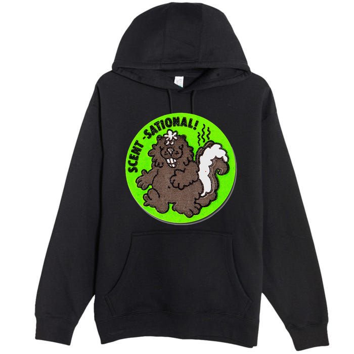 Scratch And Sniff Sticker Skunk Scentsational Premium Pullover Hoodie