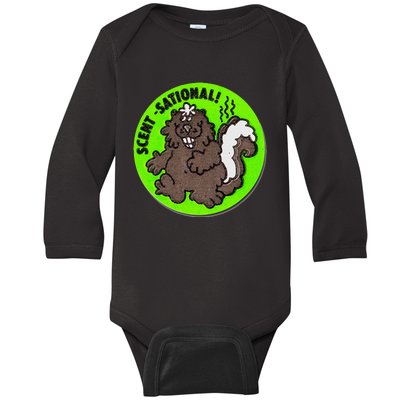 Scratch And Sniff Sticker Skunk Scentsational Baby Long Sleeve Bodysuit