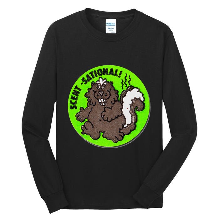 Scratch And Sniff Sticker Skunk Scentsational Tall Long Sleeve T-Shirt