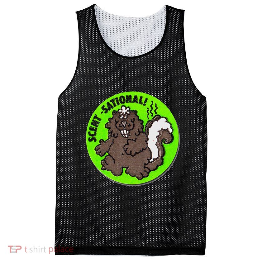 Scratch And Sniff Sticker Skunk Scentsational Mesh Reversible Basketball Jersey Tank