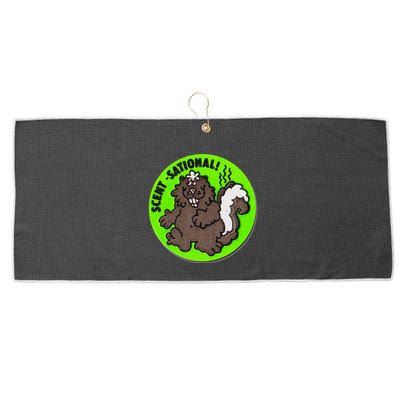 Scratch And Sniff Sticker Skunk Scentsational Large Microfiber Waffle Golf Towel