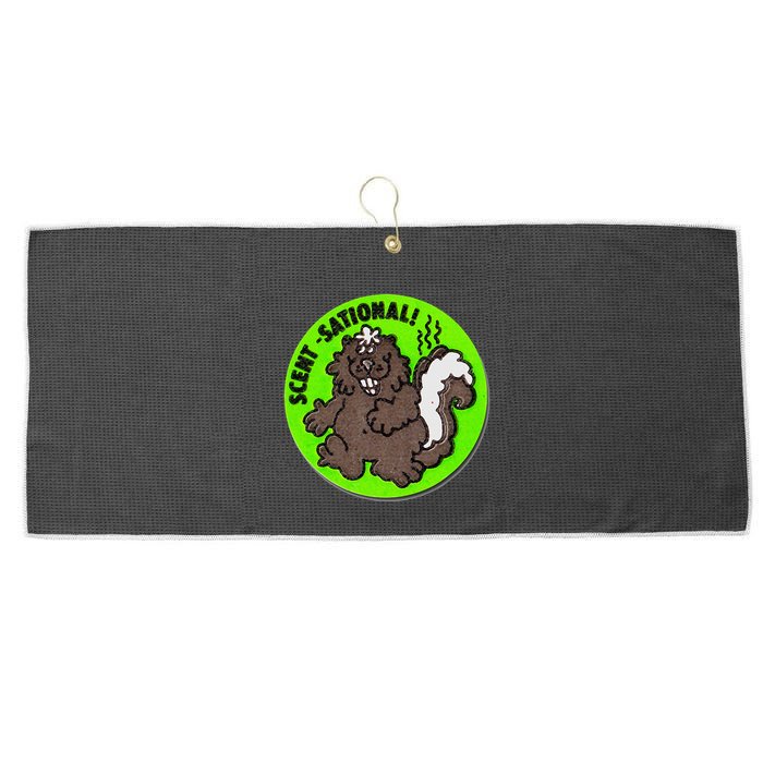 Scratch And Sniff Sticker Skunk Scentsational Large Microfiber Waffle Golf Towel