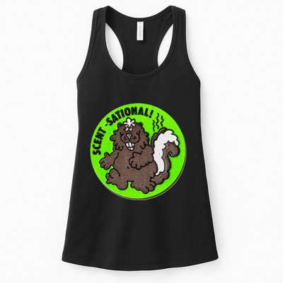 Scratch And Sniff Sticker Skunk Scentsational Womens Tank Top