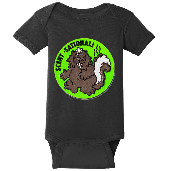 Scratch And Sniff Sticker Skunk Scentsational Baby Bodysuit