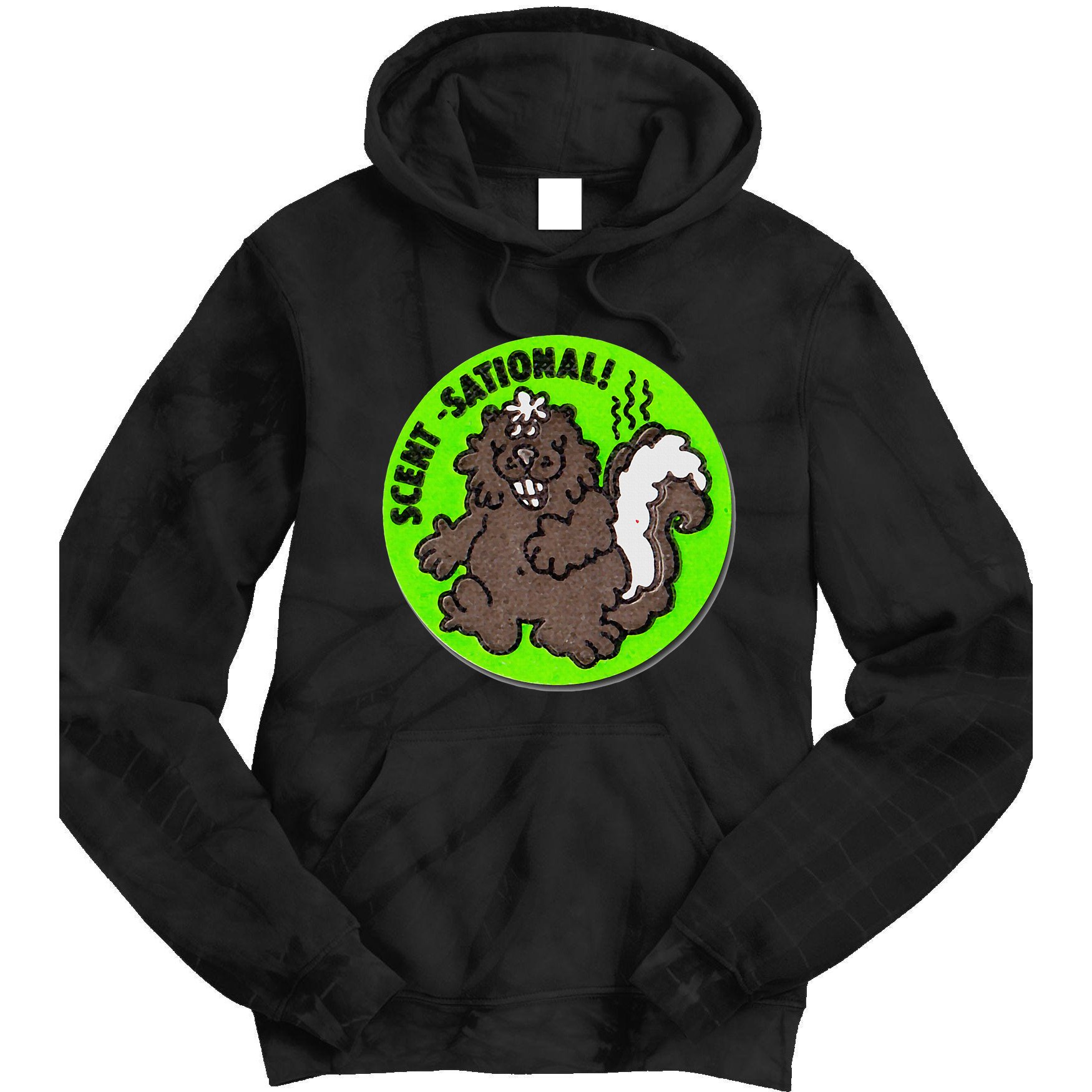 Scratch And Sniff Sticker Skunk Scentsational Tie Dye Hoodie