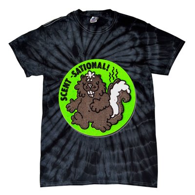 Scratch And Sniff Sticker Skunk Scentsational Tie-Dye T-Shirt