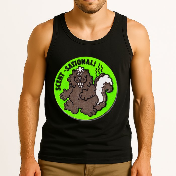 Scratch And Sniff Sticker Skunk Scentsational Tank Top