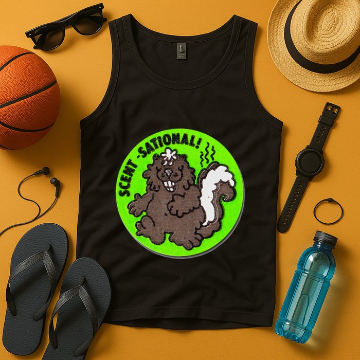 Scratch And Sniff Sticker Skunk Scentsational Tank Top
