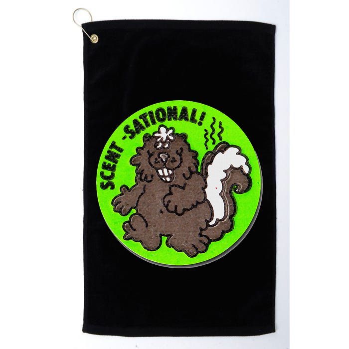 Scratch And Sniff Sticker Skunk Scentsational Golf Towel