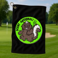 Scratch And Sniff Sticker Skunk Scentsational Golf Towel