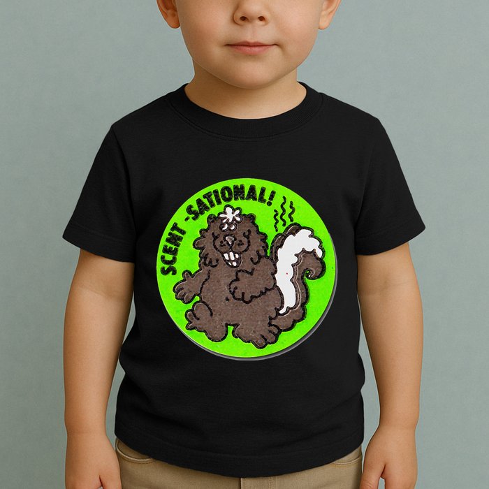 Scratch And Sniff Sticker Skunk Scentsational Toddler T-Shirt