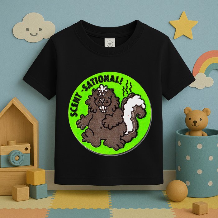 Scratch And Sniff Sticker Skunk Scentsational Toddler T-Shirt
