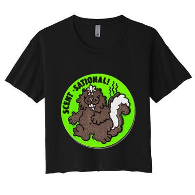 Scratch And Sniff Sticker Skunk Scentsational Crop Top