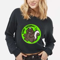 Scratch And Sniff Sticker Skunk Scentsational Cropped Pullover Crew