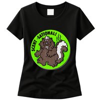 Scratch And Sniff Sticker Skunk Scentsational Womens T-Shirt