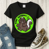 Scratch And Sniff Sticker Skunk Scentsational Womens T-Shirt