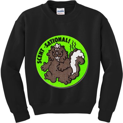 Scratch And Sniff Sticker Skunk Scentsational Kids Sweatshirt